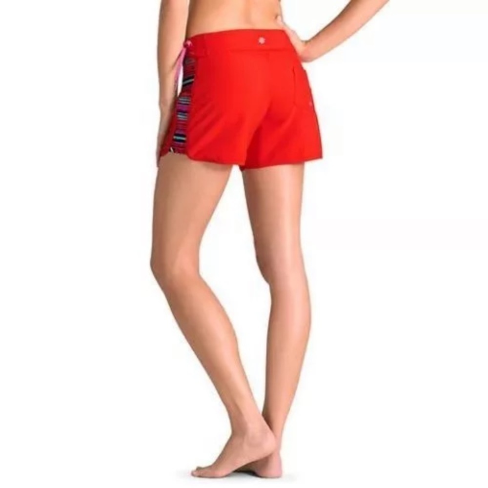 Athleta Santa Cruz Board Shorts Ladies size 6 saffron red striped